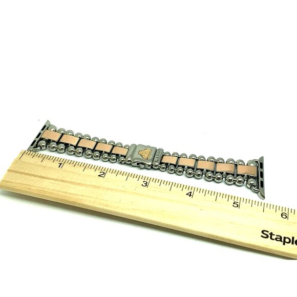 Lagos Apple Watch 38-45mm Band Stainless Steel 18k Rose Gold Smartwatch Strap - Picture 8 of 13